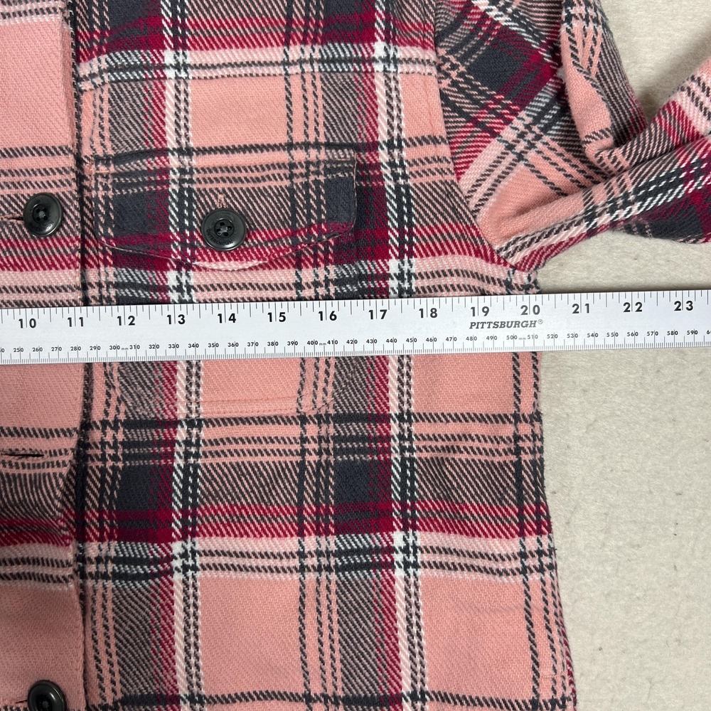 Outerknown Blanket Shirt Mens XS Pink Button Front Plaid Heavy Flaw Button - Picture 9 of 11